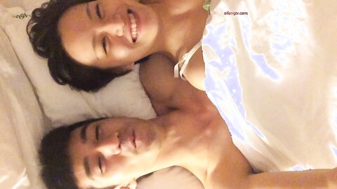 26 Little Couple Playing Big Head Selfie