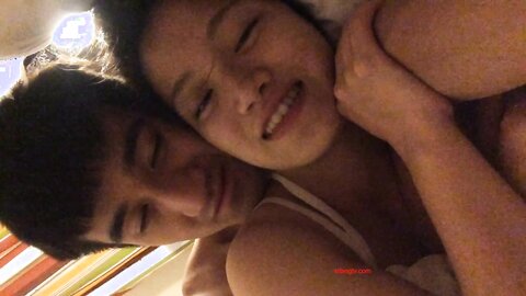 26 Little Couple Playing Big Head Selfie