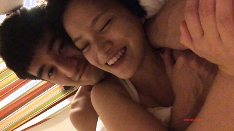 26 Little Couple Playing Big Head Selfie