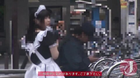 Japanese Girl In Maid Costume Gets Creampied By Stranger