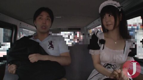 Japanese Girl In Maid Costume Gets Creampied By Stranger