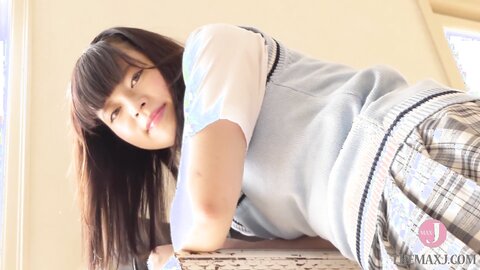 Uniform Girls Recorder Play Rubbing And Playing With Sensitive Cousi