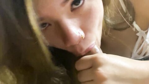 Asian Kimmy Deepthroat And Rides Big Dick