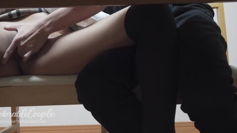 Asian School Girl Fingered By Professor Under The Table Ends In Creamp