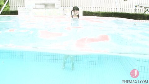 Girlfriend In Blue Micro Bikini Frolicking In Pool