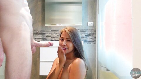 Sexy Girl Cum In Mouth In Bathroom