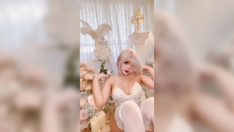 [Cosplay] Sayo Momo - Mashu white lingerie body 0il (7)