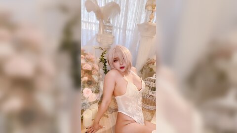 [Cosplay] Sayo Momo - Mashu white lingerie body 0il (7)
