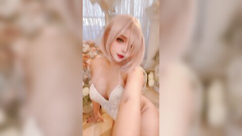 [Cosplay] Sayo Momo - Mashu white lingerie body 0il (7)