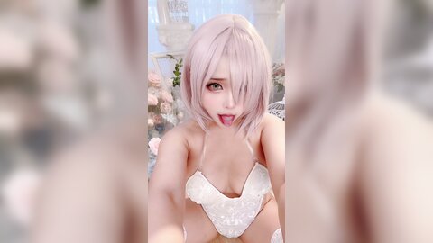[Cosplay] Sayo Momo - Mashu white lingerie body 0il (7)