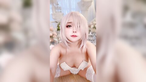 [Cosplay] Sayo Momo - Mashu white lingerie body 0il (7)