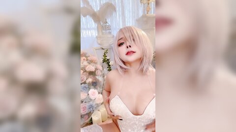 [Cosplay] Sayo Momo - Mashu white lingerie body 0il (7)