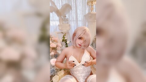 [Cosplay] Sayo Momo - Mashu white lingerie body 0il (7)