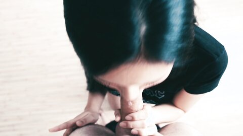Rae Black  Asian Girl Gives Dedicated Sloppy Bj