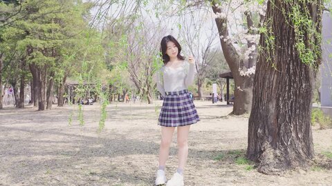 042 고화질 VLOG Ai 룩북 실사 몸매 첫사랑이 생각나는 여친룩???? 벚꽃놀이룩 미니스커트 룩북 직캠 mini skirt Lookbook 모델 양서윤룩북