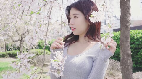 042 고화질 VLOG Ai 룩북 실사 몸매 첫사랑이 생각나는 여친룩???? 벚꽃놀이룩 미니스커트 룩북 직캠 mini skirt Lookbook 모델 양서윤룩북