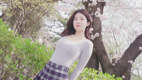 042 고화질 VLOG Ai 룩북 실사 몸매 첫사랑이 생각나는 여친룩???? 벚꽃놀이룩 미니스커트 룩북 직캠 mini skirt Lookbook 모델 양서윤룩북