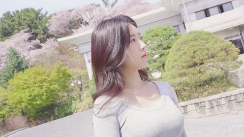 042 고화질 VLOG Ai 룩북 실사 몸매 첫사랑이 생각나는 여친룩???? 벚꽃놀이룩 미니스커트 룩북 직캠 mini skirt Lookbook 모델 양서윤룩북