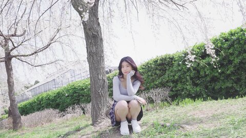 042 고화질 VLOG Ai 룩북 실사 몸매 첫사랑이 생각나는 여친룩???? 벚꽃놀이룩 미니스커트 룩북 직캠 mini skirt Lookbook 모델 양서윤룩북