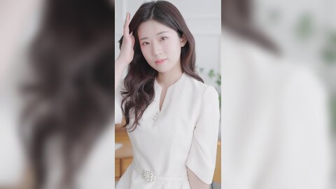 070 세로룩북 아직 대학생같은 서윤의 몸매가 드러나는 화이트 원피스 언더웨어 룩북 직캠. 포켓걸 룩북 후방주의 underwear Lookbook