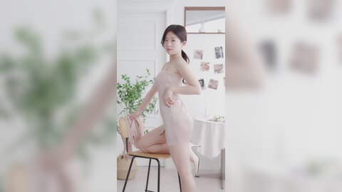 072 세로룩북 남자들의 로망???? 초근접 실크 원피스 속옷 룩북 란제리 직캠 레전드 몸매 shirts underwear Lookbook 양서윤 대학생 여대생 룩북