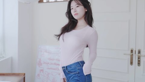 113 고화질 모델 서윤 몸매가 드러나는 청바지 여친룩 룩북 언더웨어 룩북 직캠. 후방주의 룩북 underwear Lookbook