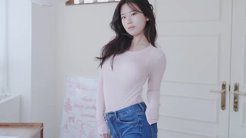 113 고화질 모델 서윤 몸매가 드러나는 청바지 여친룩 룩북 언더웨어 룩북 직캠. 후방주의 룩북 underwear Lookbook