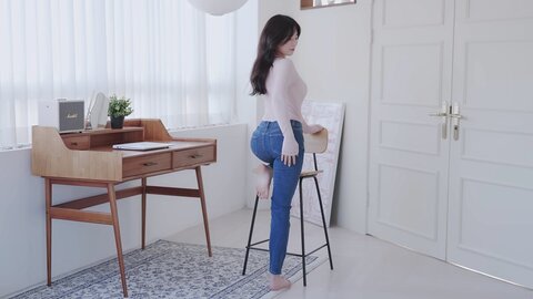 113 고화질 모델 서윤 몸매가 드러나는 청바지 여친룩 룩북 언더웨어 룩북 직캠. 후방주의 룩북 underwear Lookbook