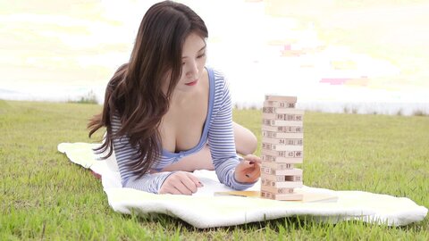 앞에서 젠가 ASMR ⧸ Jenga in front of the sea REAL SOUND