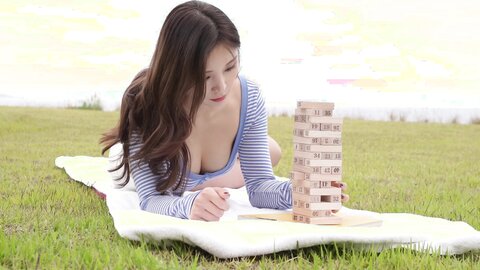앞에서 젠가 ASMR ⧸ Jenga in front of the sea REAL SOUND