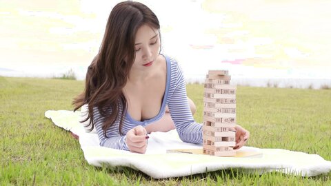 앞에서 젠가 ASMR ⧸ Jenga in front of the sea REAL SOUND
