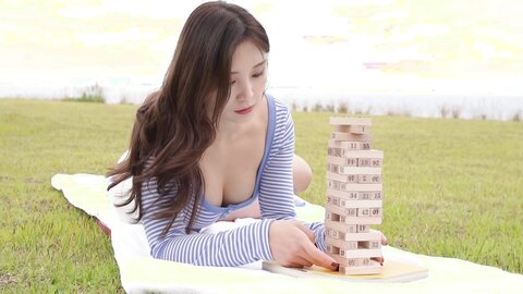 앞에서 젠가 ASMR ⧸ Jenga in front of the sea REAL SOUND