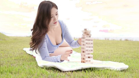 앞에서 젠가 ASMR ⧸ Jenga in front of the sea REAL SOUND