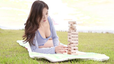 앞에서 젠가 ASMR ⧸ Jenga in front of the sea REAL SOUND