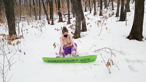Onlyfans Com Julia Smith  Snowboard Girl Undress In The Woods And Try Nude Ride