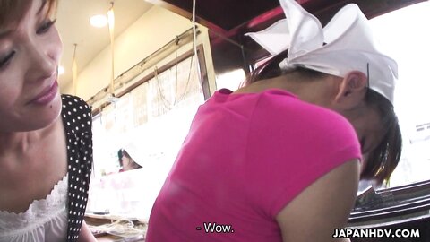 Akubi Yumemi And Hitomi Kanou Are Working In A Restaurant