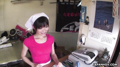 Akubi Yumemi And Hitomi Kanou Are Working In A Restaurant