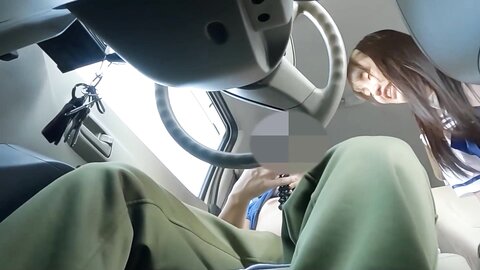 Cute Japanese Idol Access The Back Red Suddenly Gave Me Blowjob Handjob In The Car