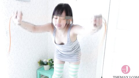 Cute Asian Petite With Tight Pretty Ass Bounces On Balls In Sexy Thong