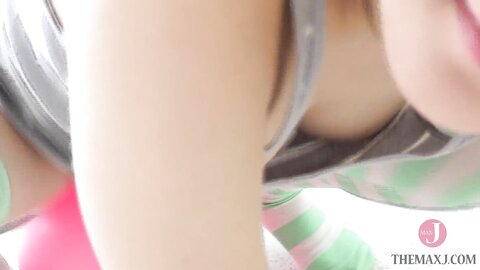Cute Asian Petite With Tight Pretty Ass Bounces On Balls In Sexy Thong