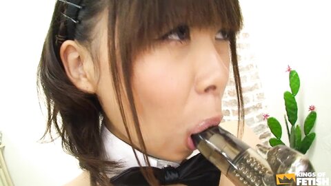 Sexy Japanese With Bunny Ears Gets Her Pussy Fucked With Toys In Hot Ga