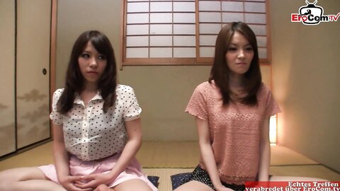 Brunette Japanese Girls With Small Tits Fuck In A Foursome