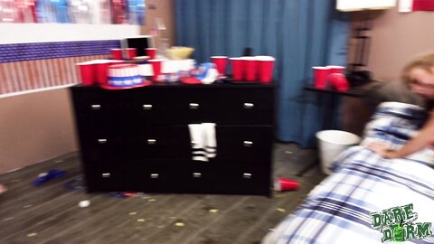 Daredorm Five College Girls Having A Party With A Dick At The Dorm
