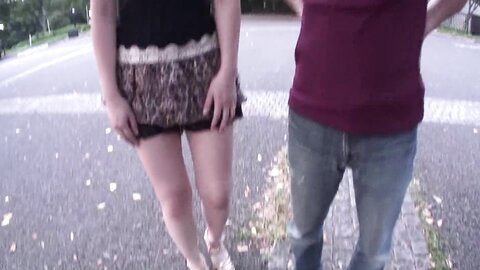 Japanese Babe Blows A Guy With Hairy Dick On The Stairs