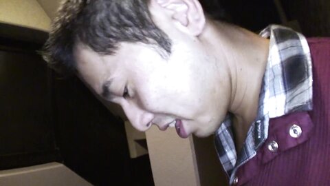 Japanese Babe Blows A Guy With Hairy Dick On The Stairs