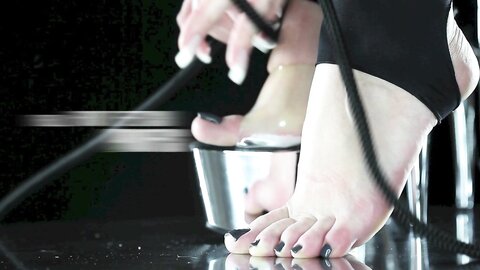 Swallow the dirt of your mistress feet, best foot domination ever