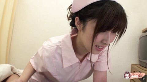 This Lovely Asian Nurse Helps The Patients Relieve Stress By Sucking Th