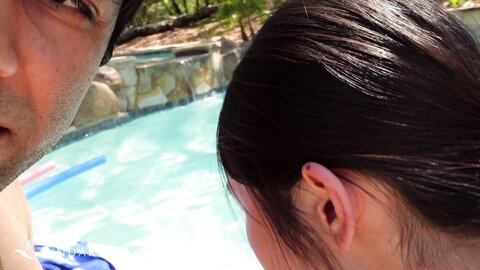 My Bareback Poolside Threesome