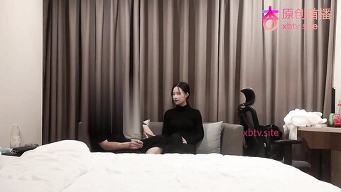 Full Black Outfit Chinese Girl Paid