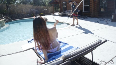 Alina Plays With Her New Pool Boy